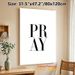 Pray Typography Painting Poster, Minimalist Black & White Typographic Poster, Sleek Impactful Text Art, Suitable For Living Room, Bedroom And_maomaolike.com