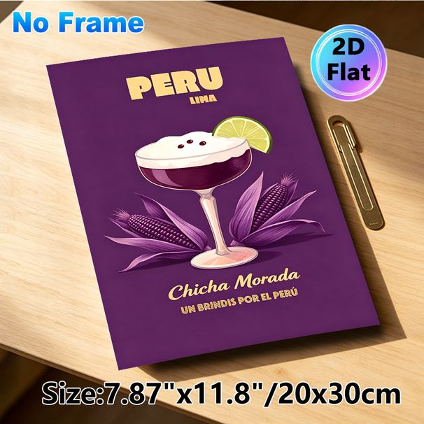 Peruvian Chicha Morada Painting Poster, Rich Purple-toned Stylized Illustration Poster, Traditional Peruvian Beverage-themed Decor Ideal For Kitchen_maomaolike.com