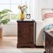 Farmhouse End Table Nightstand Rectangular Farmhouse End Table With Barn Door And Adjustable Storage Shelf, Rustic Sofa Side Table For Living Room, Bedroom_maomaolike.com