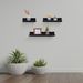 Floating Shelves 18.11" Wall Mounted Wood Shelves For Bathroom, Bedroom, Living Room, Kitchen, Hanging Shelf For Books/Storage/Decor With Invisible Brackets, Black_maomaolike.com