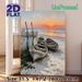 Sunset Beach Fishing Boat Painting Poster, Vintage Textured Coastal Scene Poster, Tranquil Seaside Artwork Suitable For Living Room, Bedroom And_maomaolike.com