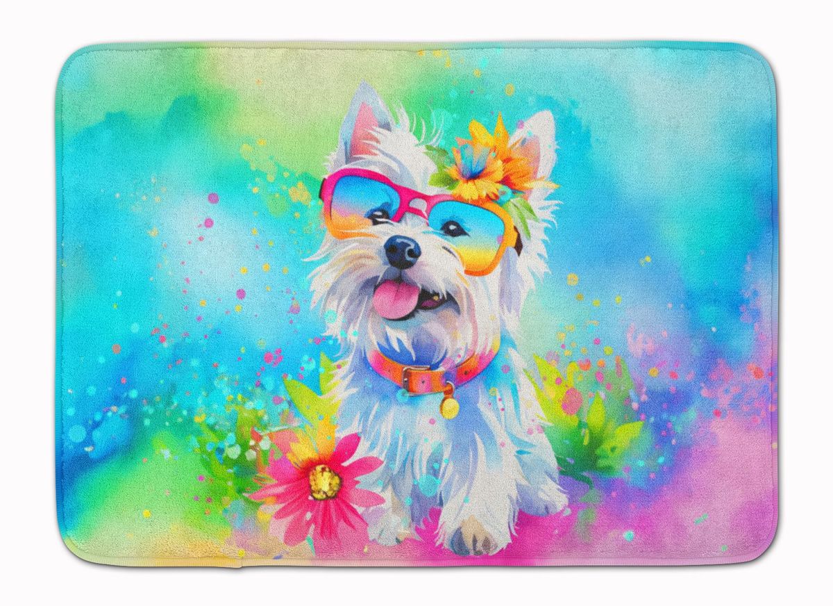 Westie Hippie Dawg Memory Foam Kitchen Mat Machine Washable Anti-Fatigue Mat Cushion Comfort Bath Mat Or Kitchen Rug_maomaolike.com