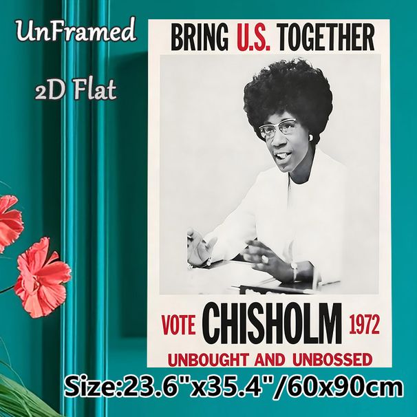 Unity Themed Painting Poster, Vintage Monochrome Portrait With Inspiring Unifying Slogans Poster, Timeless Uplifting Wall Decor Ideal For Home Office_maomaolike.com