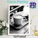 Latte Art Coffee Painting Poster, Monochrome Minimalist Coffee Cup Scene Poster, Elegant Tranquil Decor Ideal For Cafe, Kitchen And Dining Space_maomaolike.com