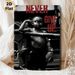 Motivational Boxing Themed Painting Poster, Monochrome Dramatic Boxer In Ring With Bold "Never Give Up" Text Poster, Inspirational Wall Decor Suitable_maomaolike.com