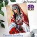 Ethnic Traditional Lady Painting Poster, Vibrant Textured Oil Painting Style Poster, Cultural Artistic Piece With Elaborate Traditional Jewelry_maomaolike.com