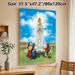 Our Lady Of Fatima Religious Painting Poster, Serene Realistic Sacred Scene Poster, Calming Spiritual Artwork With Praying Figures, Ideal For Home Or_maomaolike.com