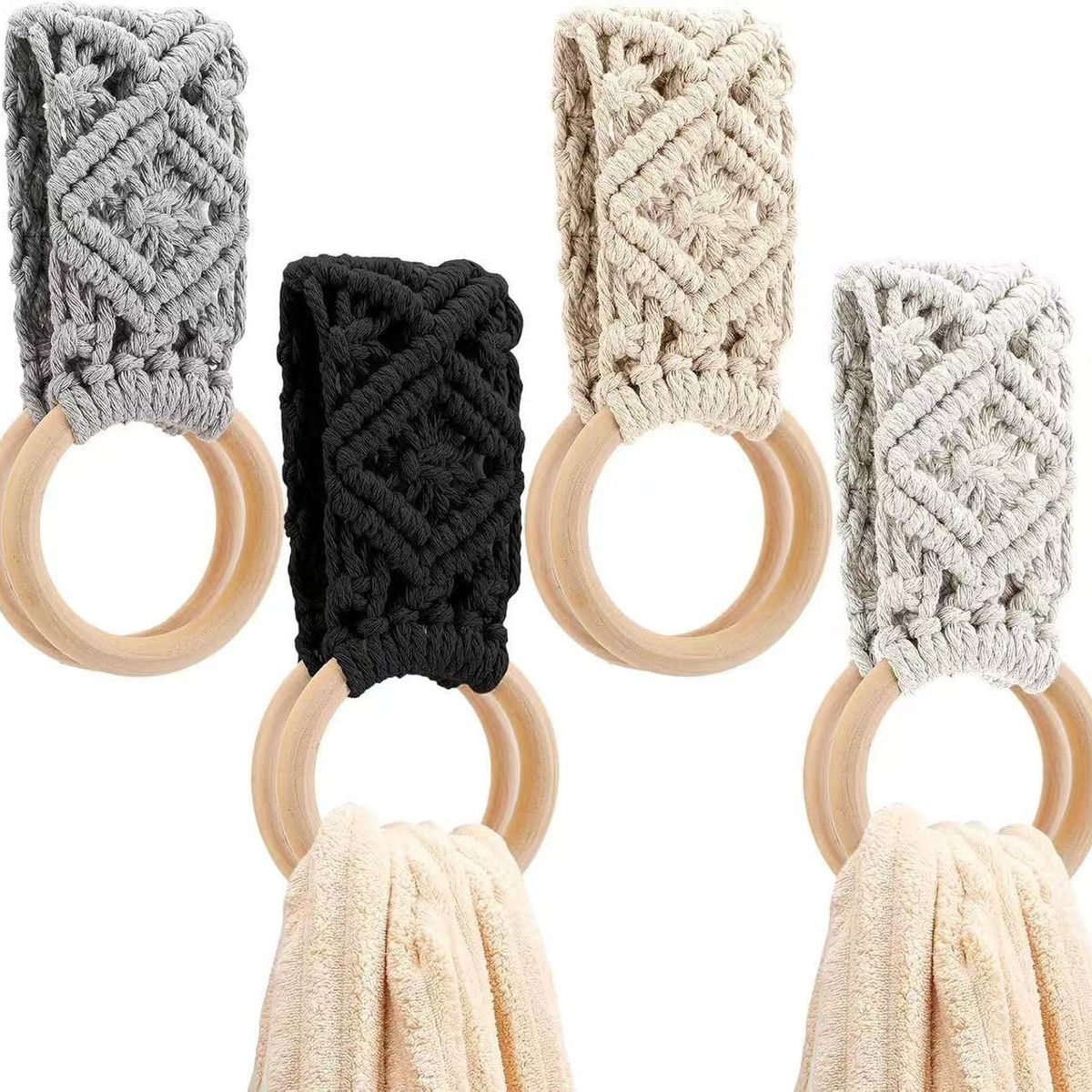 Handwoven Cross-border Decorative Tapestry Ring Towel Rack Hanging Decoration Manufacturer Wholesale_maomaolike.com