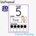 Number 5 Learning Painting Poster, Clear Educational Number Poster, Supports Number Recognition, Sign Language Learning And Counting Practice_maomaolike.com