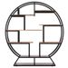 Round Bookshelf, 63 Inch Etagere Bookcase With Staggered Shelves_maomaolike.com