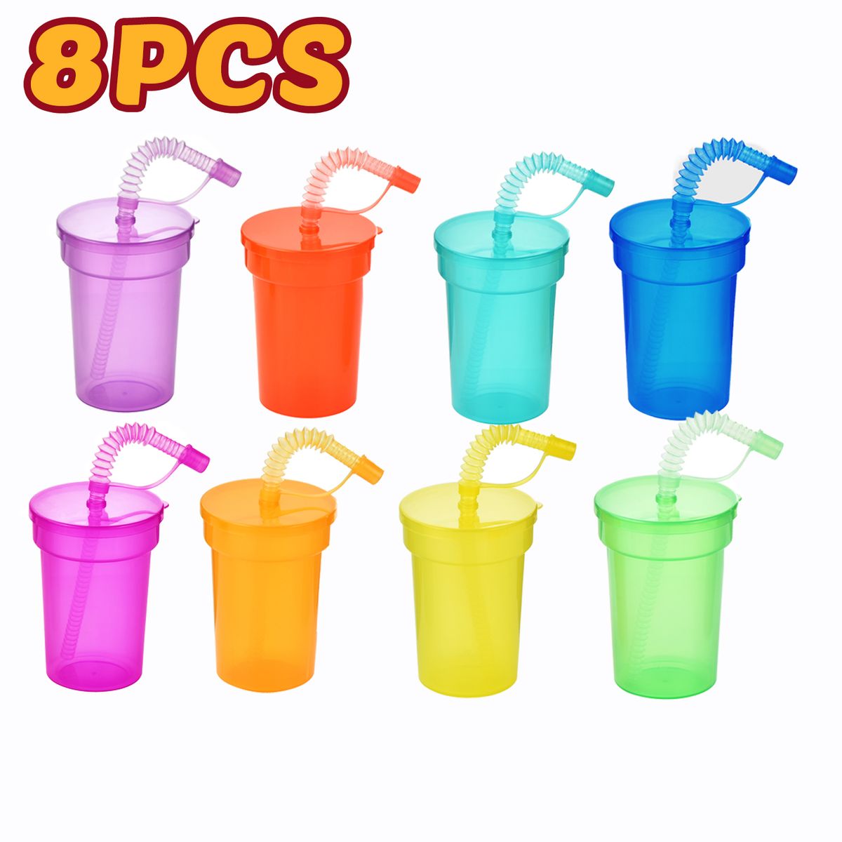 Non Sippr Rusabl Spill-Proof Drinking Cups With Lids And Straws For Birthday Party Travl Xmas Juic Mug Watr_maomaolike.com