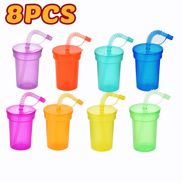 Non Sippr Rusabl Spill-Proof Drinking Cups With Lids And Straws For Birthday Party Travl Xmas Juic Mug Watr_maomaolike.com