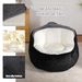 Oversized Bean Bag Chairs,Multicolor Fur Couch Filled With Shredded Sponge,Large Lounger Sofa For Living Room,No Assembly Required , Black+White+Grey_maomaolike.com