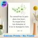 French Bible Verse Painting Poster, Soft Watercolor Green Floral Accent Poster, Calming Spiritual Quote Decor Ideal For Home, Living Room, Bedroom_maomaolike.com