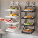 Kitchen Prep With Suction Cup, Multi-Functional Wall-Mounted Household Multi-Layer Foldable Countertop Vegetable Rack_maomaolike.com