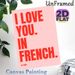 I Love You In French Themed Painting Poster, Vibrant Minimalist Typographic Poster, Bold Red Typography On Soft Pink, Romantic Bilingual Message Ideal_maomaolike.com