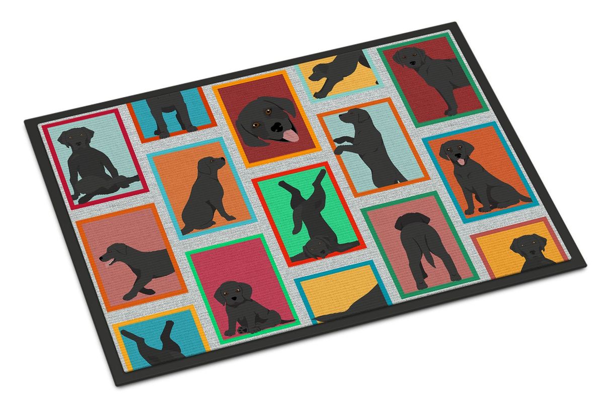 Lots Of Black Labrador Retriever Doormat Front Door Mat Indoor Outdoor Rugs For Entryway, Non Slip Washable Low Pile, 24H X 36W_maomaolike.com