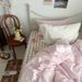 Wholesale INS Japanese Style Mixed Pink Plaid Pure Four-Piece All-Cotton Simple Washed Cotton Solid Color 4-Piece Set_maomaolike.com