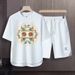 Men's Clothing 2024 Waffle Casual Summer Suit Men's Loose Teen Short sleeved T shirt Shorts Handsome Two piece Suit_maomaolike.com