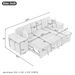 104.5" Pull Out Sleeper Sofa Reversible L-Shape 3 Seat Sectional Couch With Storage Chaise And 2 Stools For Living Room Furniture Set_maomaolike.com