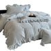 Fleece-Lined Thickened Autumn Winter Warm Milk Velvet Four-Piece Set Double-Sided Coral Fleece Duvet Cover Bed Sheet French Ruffle_maomaolike.com