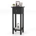 2 Tier Slim Nightstand Bedside Table With Drawer Shelf_maomaolike.com