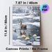 Winter Duck Family Painting Poster, Realistic Oil Painting Style Poster, Peaceful Snowing Pond Scene With Ducklings And Water Lilies, Ideal For Living_maomaolike.com