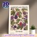 Fig Themed Painting Poster, Soft-hued French Market Style Fig & Leaf Pattern Poster, Elegant Botanical Wall Decor Ideal For Kitchen, Dining Room_maomaolike.com