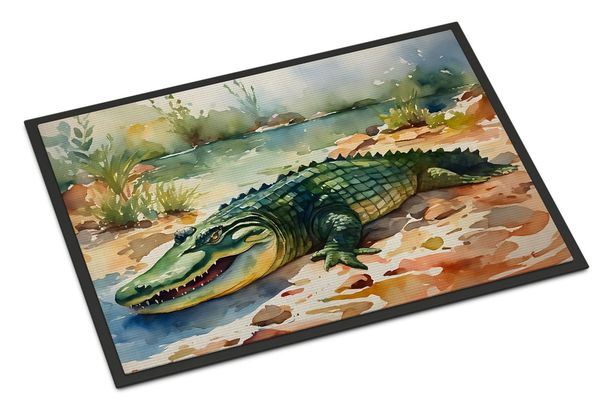 Alligator Doormat Front Door Mat Indoor Outdoor Rugs For Entryway, Non Slip Washable Low Pile, 24H X 36W_maomaolike.com