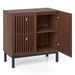 Buffet Cabinet With Storage 32" Wooden Sideboard Coffee Bar Station Anti-toppling Devices Keep Electronic Wires_maomaolike.com
