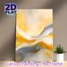 Abstract Fluid Painting Poster, Soft-toned Swirling Yellow & Gray Abstract Poster, Smooth Flowing Artistic Decor To Enhance Ambiance For Living Room_maomaolike.com