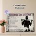 Baseball Life Lessons Painting Poster, Vintage Distressed Style Poster, Inspirational Motivational Quotes With Baseball Player Silhouette, Suitable_maomaolike.com
