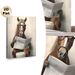 Funny Horse On Toilet Painting Poster, Whimsical Cartoon-style Poster, Humorous Quirky Design With Horse Wearing Glasses Reading Newspaper, Ideal For_maomaolike.com