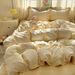 High Weight Wrinkled Yarn Four-Piece Set Solid Color Duvet Cover Bed Sheet_maomaolike.com