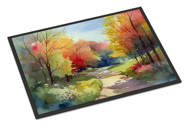 North Carolina Dogwoods In Watercolor Doormat Front Door Mat Indoor Outdoor Rugs For Entryway, Non Slip Washable Low Pile, 24H X 36W_maomaolike.com