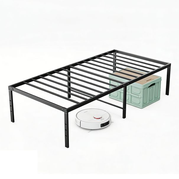 Sturdy And Durable Metal Base Frame, Noiseless Sturdy Steel Crossbars, Under-bed Storage Space, No Need For Box Springs_maomaolike.com