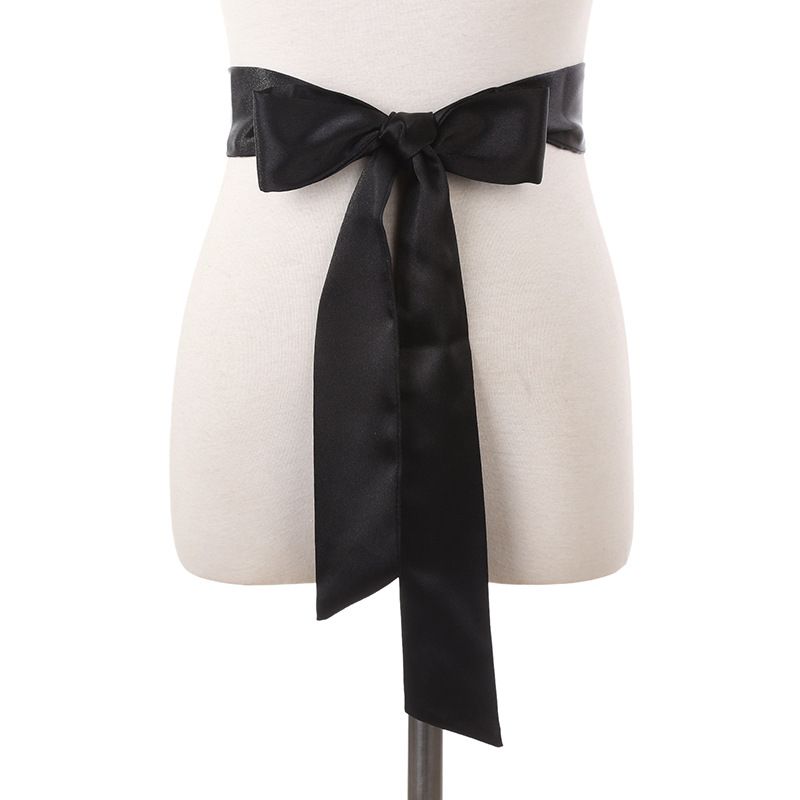 HOT Silk Ribbon Pure Color Dress Chiffon Scarf Lady Bow Belt fas reductoras de barriga Super long multi-function belt_maomaolike.com