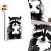 Raccoon With Toilet Paper Painting Poster, Monochrome Realistic Animal Portrait Poster, Humorous Quirky Decor Ideal For Bathroom, Living Room_maomaolike.com