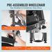 VEVOR Wheelchair Steel Transport Chair Foldable Wheelchair 24-In W Seat 300lbs_maomaolike.com