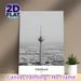 Tehran Milad Tower City Landmark Painting Poster, Monochrome Minimalist Urban Skyline Poster, Sleek Elegant Wall Decor Suitable For Living Room_maomaolike.com