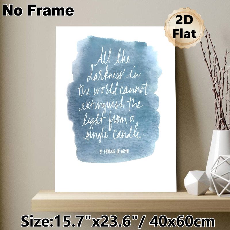 Inspirational Quote Painting Poster, Soft Blue Watercolor Style Poster, Uplifting Handwritten Motivational Quote, Brings Positive Ambiance, Suitable_maomaolike.com
