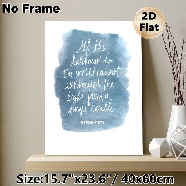 Inspirational Quote Painting Poster, Soft Blue Watercolor Style Poster, Uplifting Handwritten Motivational Quote, Brings Positive Ambiance, Suitable_maomaolike.com