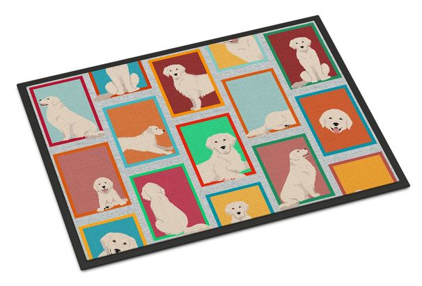 Lots Of Cream Golden Retriever Doormat Front Door Mat Indoor Outdoor Rugs For Entryway, Non Slip Washable Low Pile, 24H X 36W_maomaolike.com