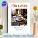 Turkish Coffee Themed Painting Poster, Warm-toned Vintage Outdoor Café Scene Poster, Showcases Authentic Turkish Coffee Culture, Ideal For Café_maomaolike.com