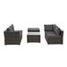 Patio Furniture, Outdoor Furniture, Seasonal PE Wicker Furniture, 4 Set Wicker Furniture With Tempered Glass Coffee Table_maomaolike.com