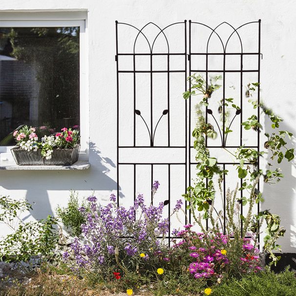 2 Pack Metal Garden Trellis 71" X 17.7" Rustproof Trellis For Climbing Plants Outdoor Flower Support Black_maomaolike.com