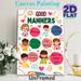 Good Manners Painting Poster, Vibrant Cartoon Style Poster, Teaches Common Polite Expressions, Ideal For Classroom And Educational Learning_maomaolike.com