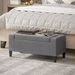 36" Ottoman With Storage, Storage Ottoman Bench With Lift Top And Rubberwood Legs, Linen Upholstered Entryway Bench With Seating For Living Room, Bedroom, Holds Up To 330 Lb, Gray_maomaolike.com
