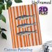 Sardine Themed Painting Poster, Realistic Sardines On Vibrant Orange Vertical Stripes Poster, Elegant Marine-inspired Decor Ideal For Kitchen And_maomaolike.com