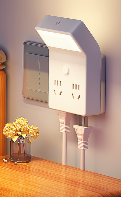 Voice-Controlled Smart Night Light For Bedroom Sleep, New Plug-in Bedside Table Lamp With Socket_maomaolike.com